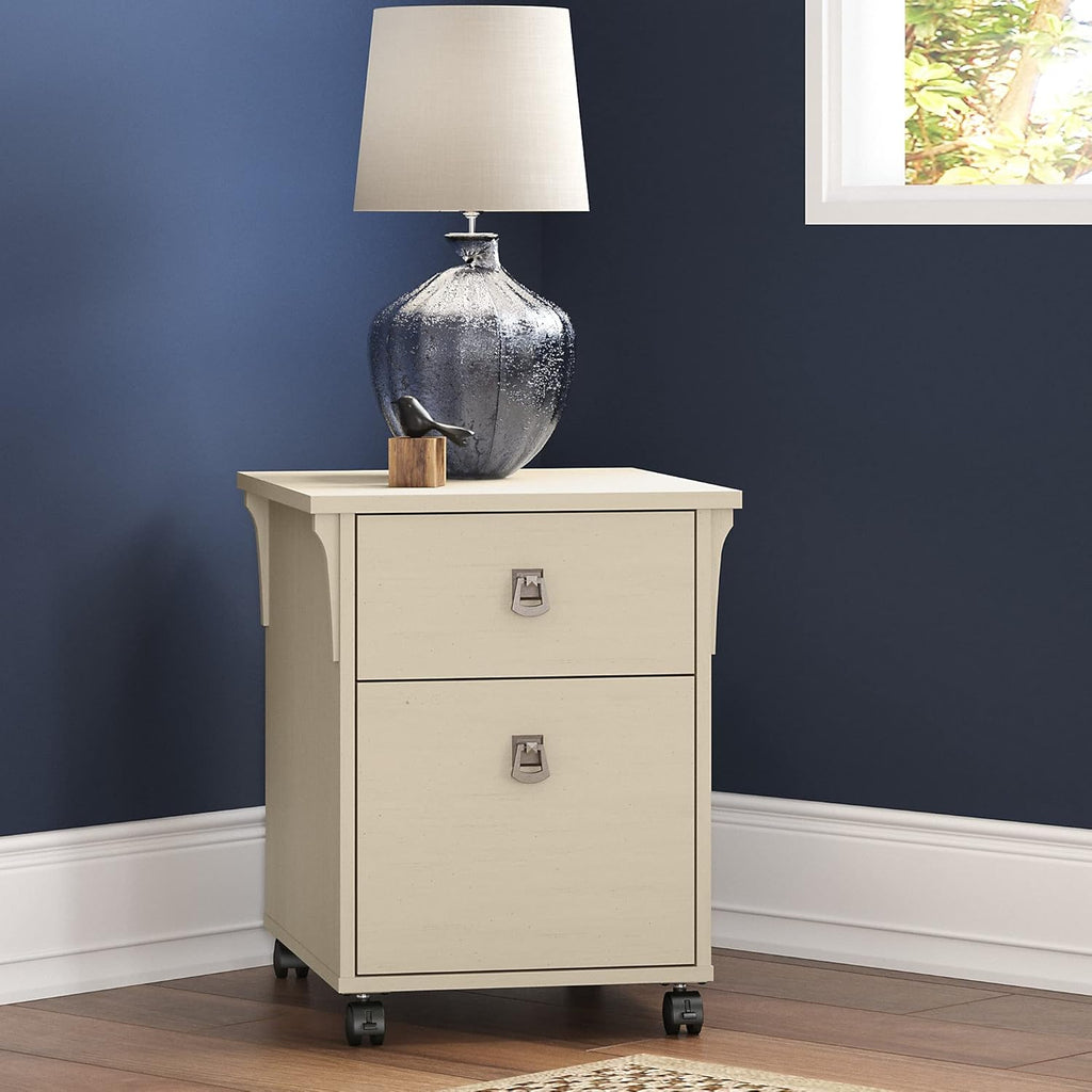 Antique White 2 Drawer Mobile File Cabinet E921