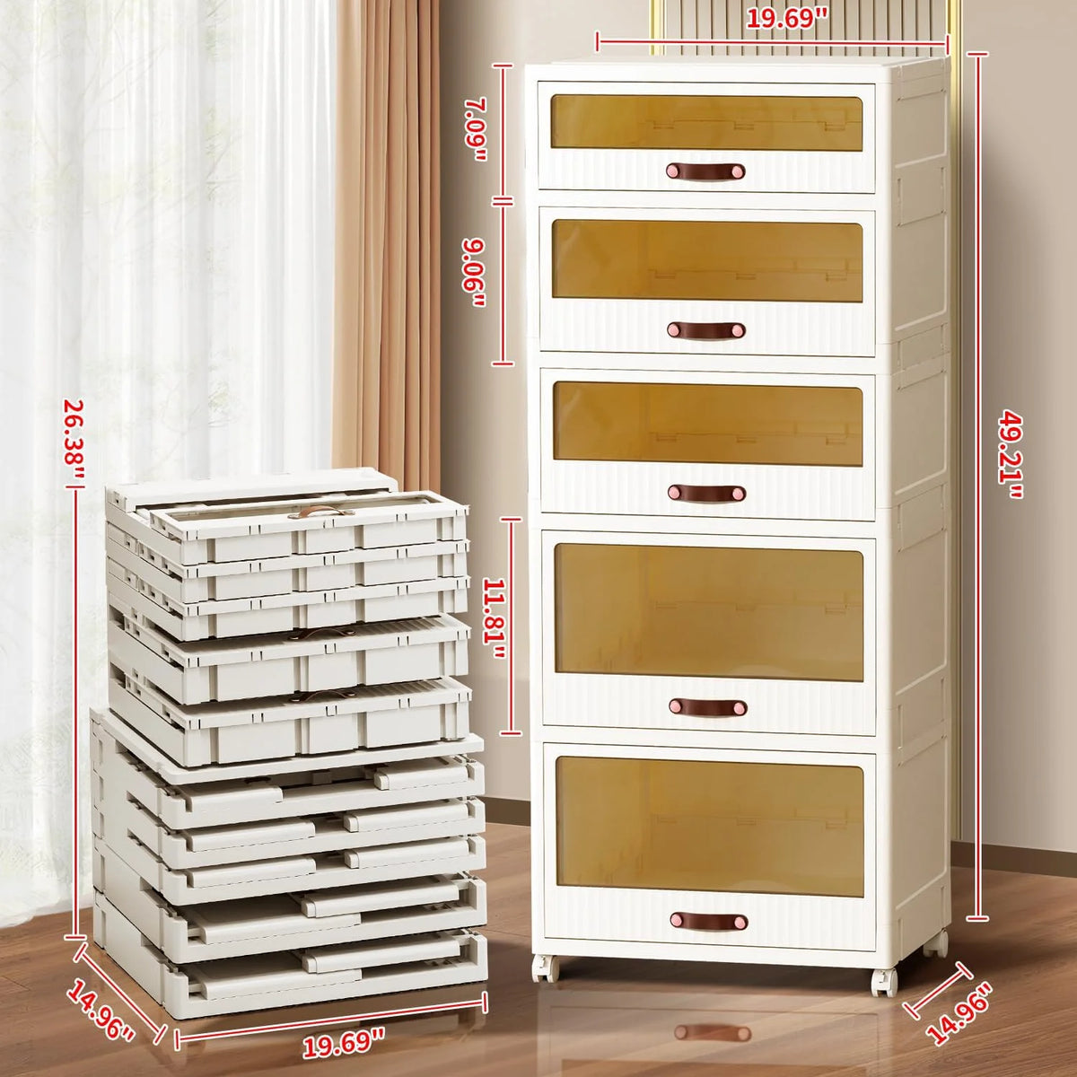 White 5 Drawer Plastic Dresser Y728