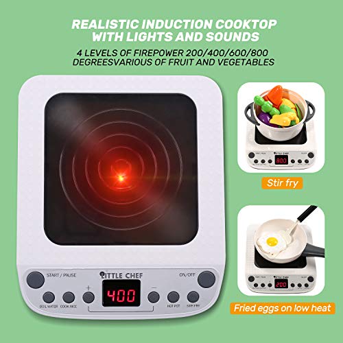 Pretend Play Kitchen Toy with Cookware and Play Food B2388