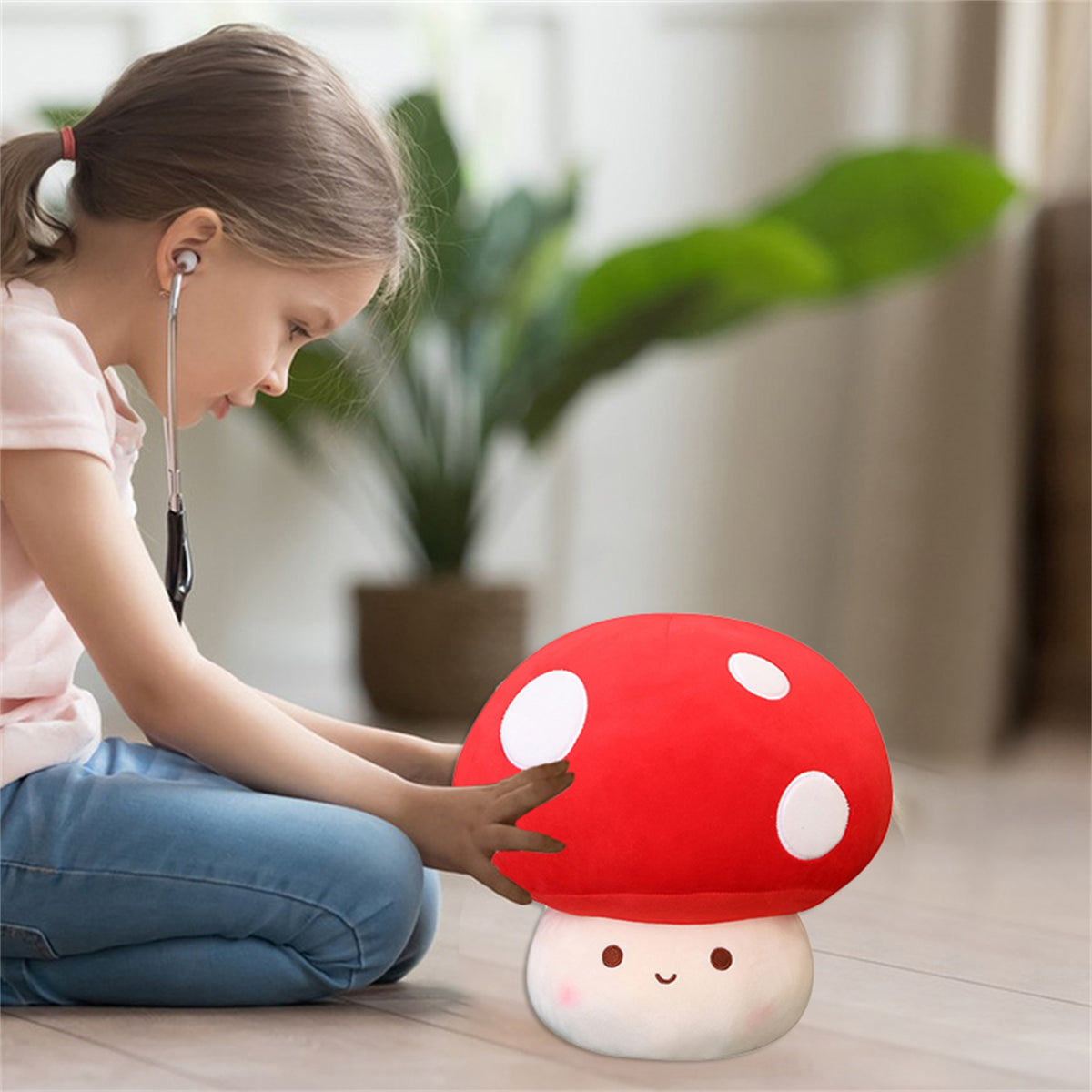 Mushroom Plush Toy 12inch Stuffed Mushroom Doll Soft Mushroom Pillow A2940