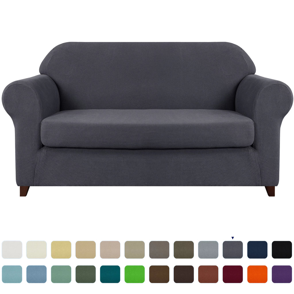 2-Piece Textured Grid Sofa Slipcover O81667