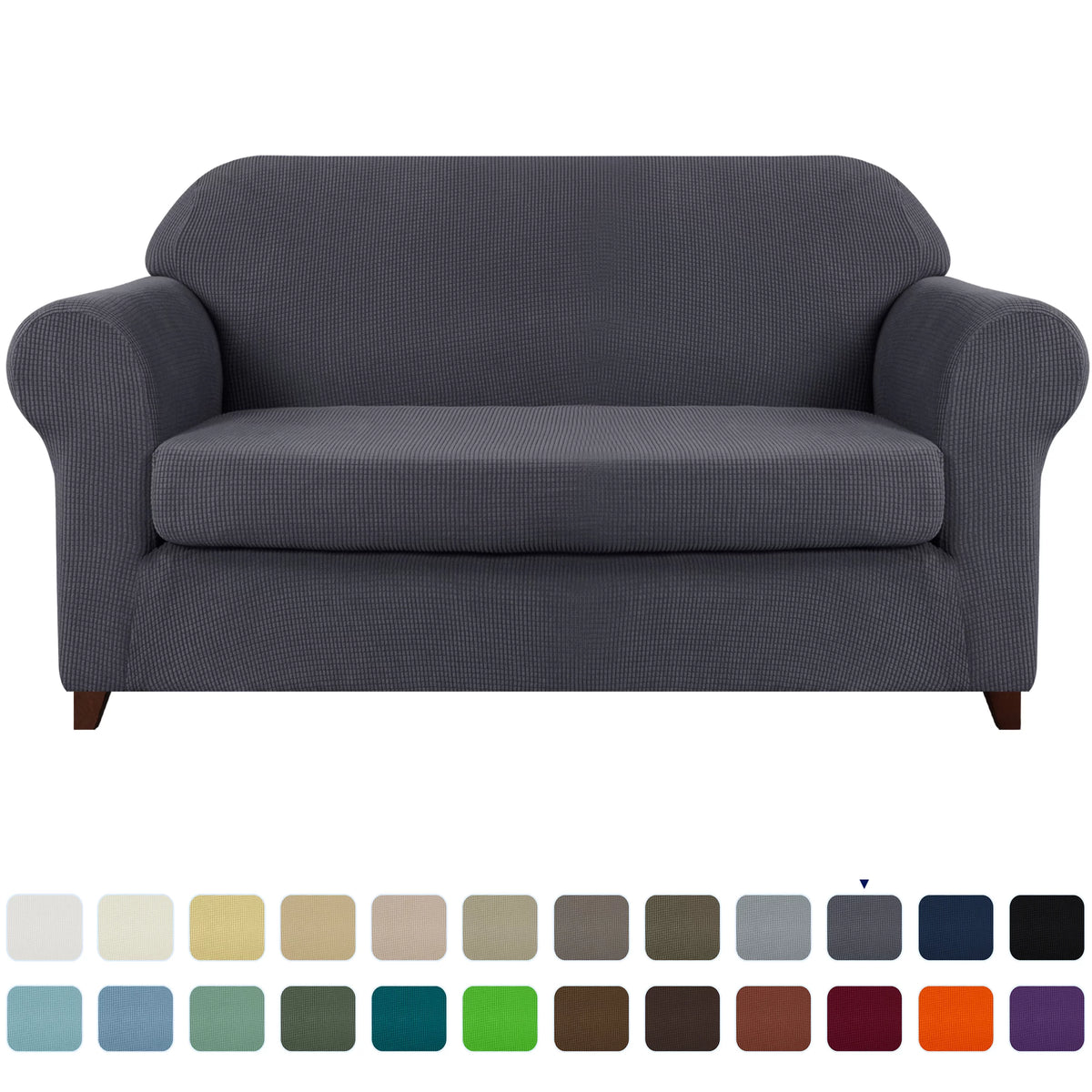 2-Piece Textured Grid Sofa Slipcover O81667