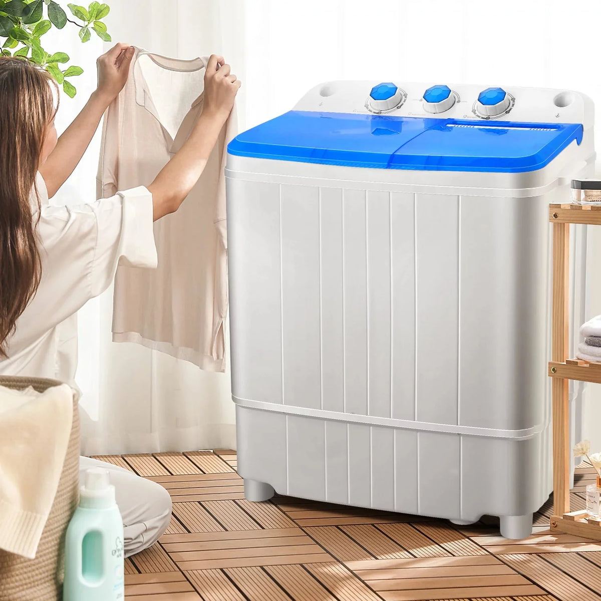 11lbs Washer & 6.6lbs Spin Dryer Combo Washing Machine L1208