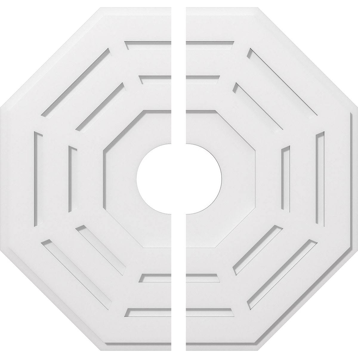 34 inchod x 7 inchid x 13 1/2 inchc x 1 inchp PVC Ceiling Medallion, Two Piece C7813