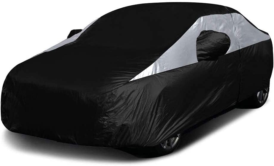 Jet Black Poly 210T Car Cover for Compact Sedans 176-185 E39171