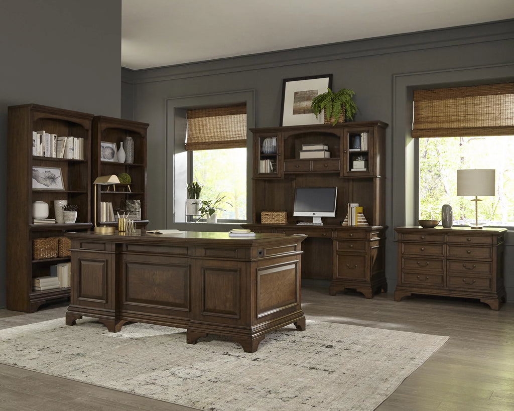 5-shelf Bookcase Burnished Oak R601498