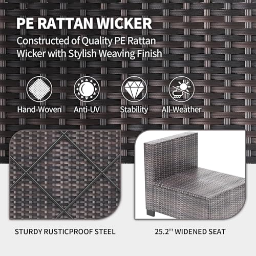 6 Piece Outdoor Patio Furniture Set with Coffee Table B2969